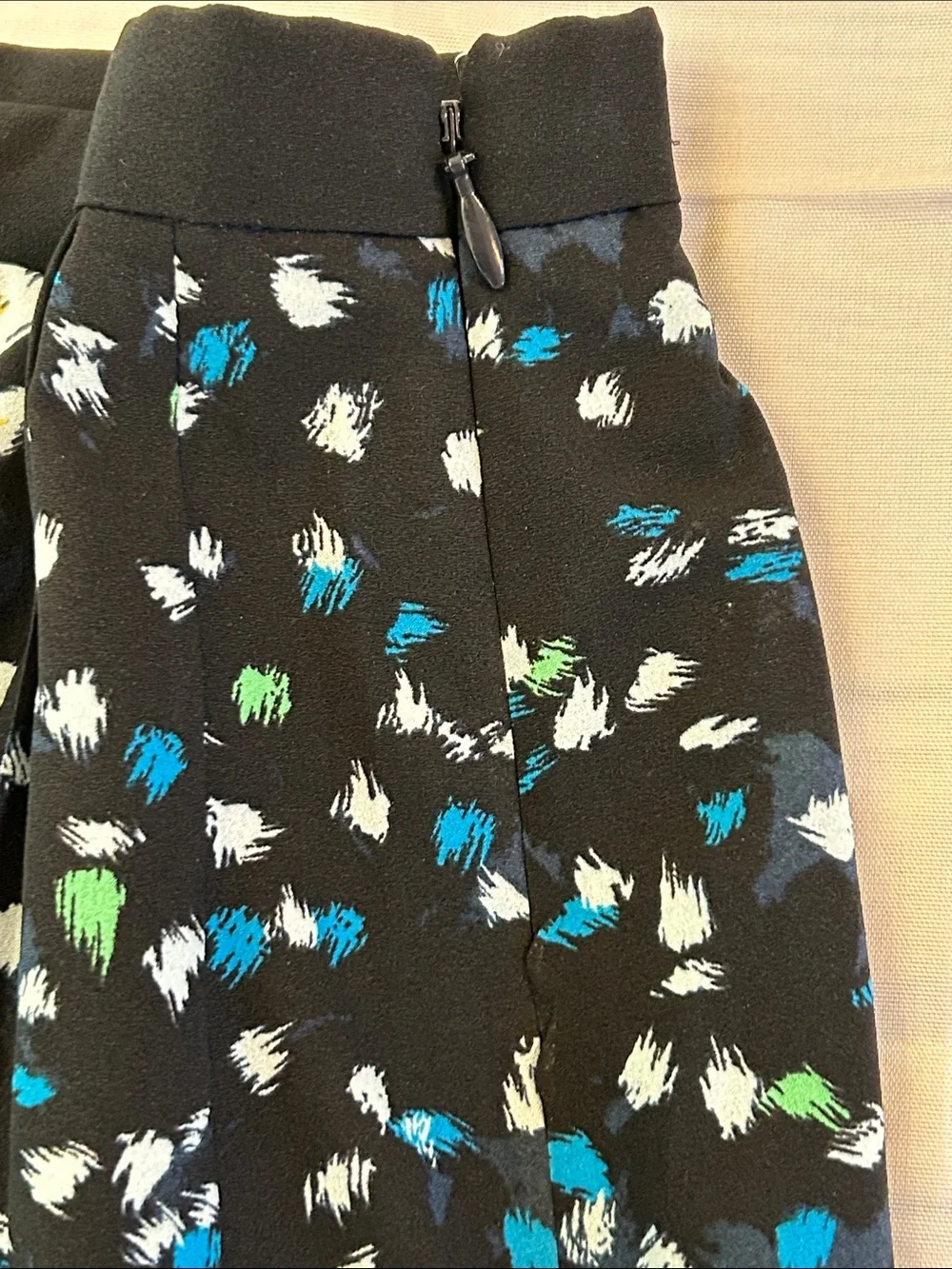 J. Crew Black Floral A-Line Wrap Skirt with White and Yellow Daisies